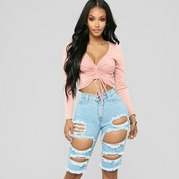 'Giving your side eye' bermuda high rise shorts - Picture 1 of 6